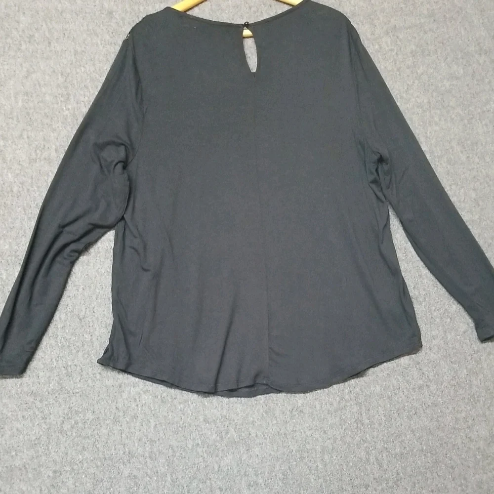 Women's Dressy Black Top Long Sleeve GNW Womens Size XL